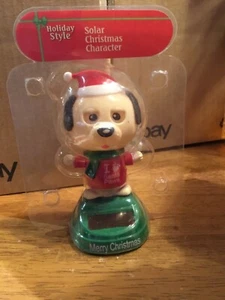 Holiday Style Solar Christmas Dog Solar Toy Character I ❤️Santa Paws  - Picture 1 of 3