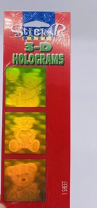  American Greetings 3-D Hologram Holographic Stickers Teddy Bears 1 Sheet Sealed - Picture 1 of 3