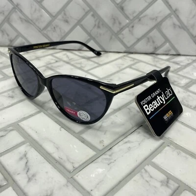 NUEVO CON ETIQUETAS Gafas de sol Foster Grant MaxBlock RAMSEY Beauty Labs Monturas negras Cateye Foto 1 de 4