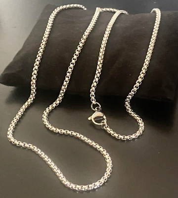 CATENINA COLLANA IN ACCIAIO INOX MAGLIA BOX 60 CM x 2,5 MM DA UOMO E DONNA - Immagine 1 di 4