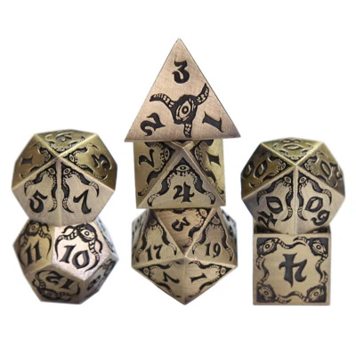 7Pcs Set Metal Dice For-Dungeons & Dragons (DND) RPG Cthulhu Polyhedral Dice I - Image 1 of 4