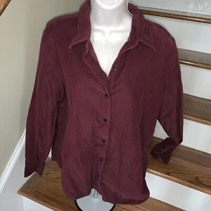 Blusa de algodón suave vino tinto franela borgoña talla XL 🙂 162 - Imagen 1 de 4