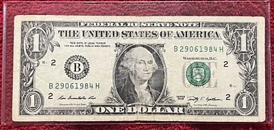 2009 $1 DOLLAR EXACT BIRTHDAY NOTE: 6 29 1984 MEMORIAL￼ REMEMBRANCE VHard 2 Find - Image 1 of 2