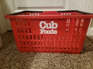 Cub foods Red Logo Plastic Shopping Basket w/ Handles - Picture 1 of 1