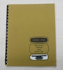 Leesona Essex No. 315A Coil Winding Machine Parts & Operation Manual. Org - Picture 1 of 4