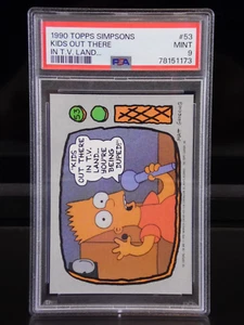 Tarjeta Topps The Simpsons Bart Kids Out There in TV LAND 1990... #53 | PSA 9 como nueva - Imagen 1 de 6