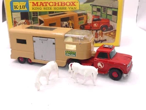 MATCHBOX KING SIZE K18 DODGE TRACTOR ARTICULATED HORSE VAN TRAILER ASCOT STABLES - Picture 1 of 11