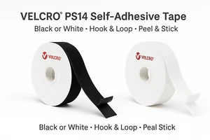 VELCRO® PS14 Self Adhesive Hook & Loop Tape – Black or White Strips. - Picture 1 of 12