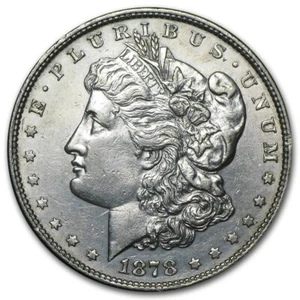 Key Date Beautiful Blast White 1878-p Eight Tail Feather Morgan Silver Dollar - Bild 1 von 2
