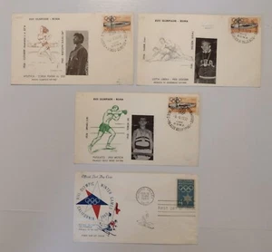3 Rome 1960 Olympics Covers & 1 CA 1960 Winter Olympics Cover - Picture 1 of 2