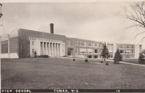 High School - Tomah, Wisconsin - unposted RPPC - Picture 1 of 3