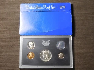 US COINS 40% SILVER HALF DOLLAR 1970-S 5 COIN UNITED STATES MINT PROOF SET - Picture 1 of 16
