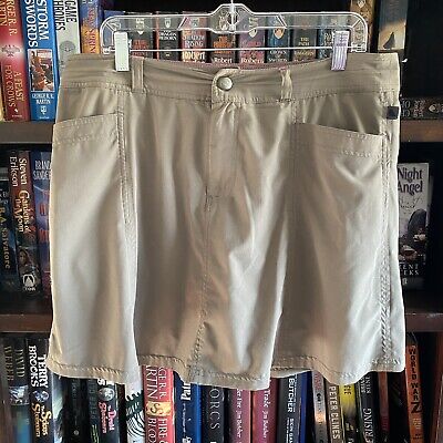 Ll Bean Skort Outdoor Shorts Lines Skirt Size 12 Khaki Zip Pockets • 25€