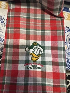 Cotton Blend Plaid Kitchen Hand Towel Embroidered Oregon Ducks - NEW - Picture 1 of 1