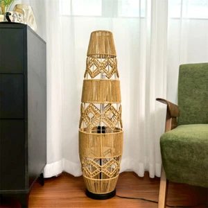 Woven Floor Lamp Led Standing Lamp for Living Room Offices Bedroom 3 Color Light - Picture 1 of 17