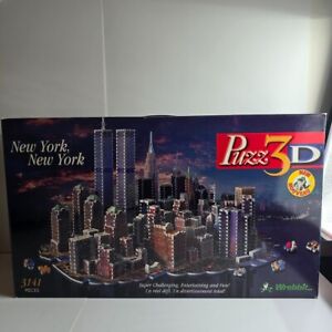 Vtg 1997 Wrebbit Puzz3D New York City Skyline NYC Twin Towers 3141 pc 3D Puzzle