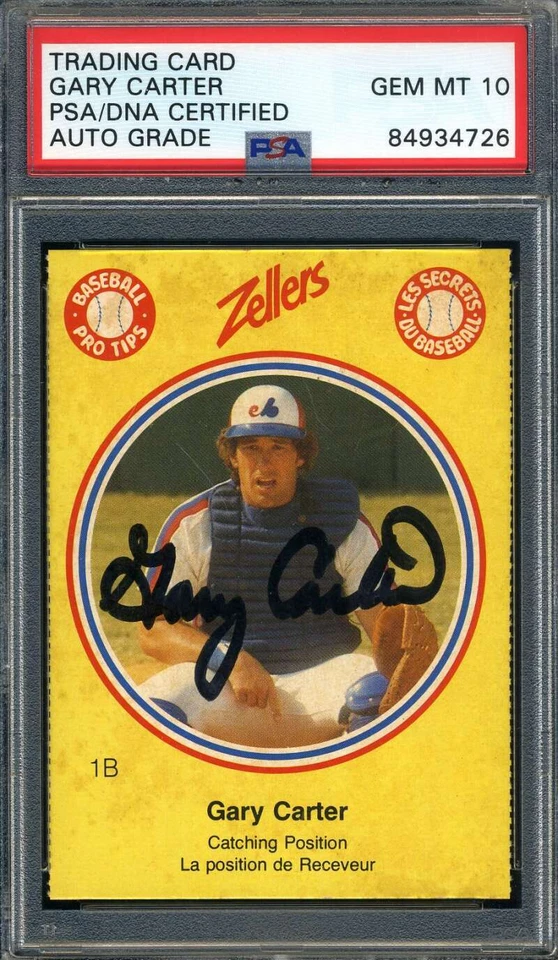 Gary Carter Gem Mint 10 PSA DNA Signed 1982 Zellers Pro Tips Autograph - Image 1 of 1