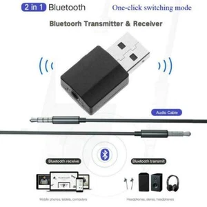 USB Bluetooth 5.0 Audio Adapter Transmitter Empfänger AUX für TV Lautsprecher -... - Bild 1 von 12