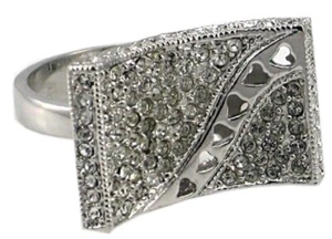 JENNY-s Elvers Ring Damen Rechteckig Gr 19 / 57 mit Swarovski Elementen NEU GIRL - Bild 1 von 2