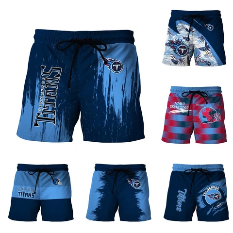 Tennessee Titans Men's Summer Board Shorts Casual Quick Dry Beach Swim Trunks Cover