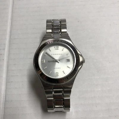 ВИНТАЖНЫЙ хром Azzaro часы мужской из нержавеющей стали группы новый аккумулятор - Изображение 1 из 4