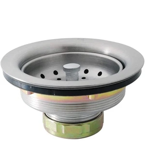 3-1/2 Inch Kitchen Sink Drain Assembly with Strainer Basket/Drain Stopper, Al... - Picture 1 of 7