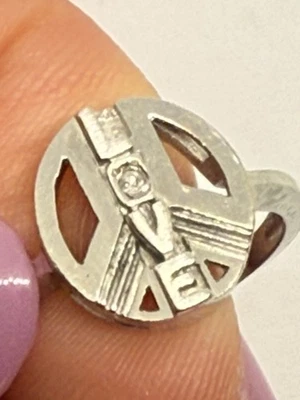 Anillo Starfire oro blanco 14k paz amor talla 6,25 con diamante natural 2,3 gramos Foto 1 de 4