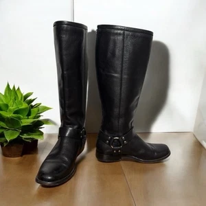 Botas Altas Frye, Phillip Vintage Arnés, Mujer Talla 7, Excelente Estado, Negras - Imagen 1 de 21
