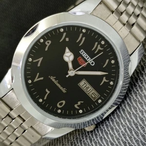 CLASSIC RESTORED SEIKO 5 AUTOMATIC 7019A JAPAN MENS ARABIC DIAL WATCH a2070-S - Picture 1 of 10