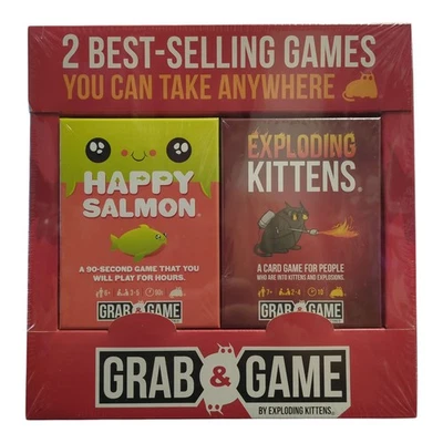 Exploding Kittens & Happy Salmon, Grab & Game Edition Card Games Bundle - Image 1 of 2