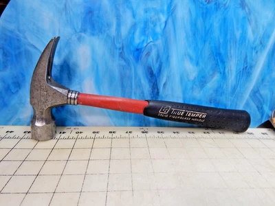 Martillo de garra True Temper recto #FG20R mango de fibra de vidrio rojo sólido raro 20 oz. Foto 1 de 4
