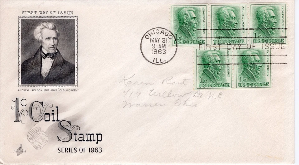 1 CENT COIL STAMP -1963 - DC1641 - Image 1 of 1