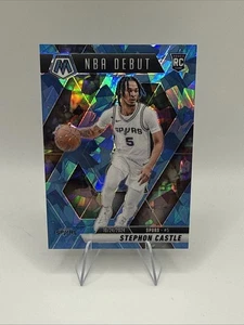 2024-25 Panini Mosaic Stephon Castle NBA Debut Blue Cracked Ice #/125 Spurs - Bild 1 von 6