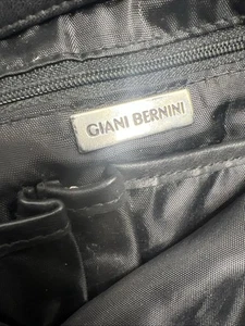 GIANI BERNINI Black Leather Hobo Shoulder Bag Handbag Purse Zip Closure - Picture 1 of 10