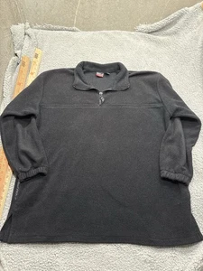 Vintage Pro Spirit Quarter-Zip Fleece Jacket Mens XL Black Polyester - Picture 1 of 6