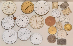 Lot of 21 Assorted Pocket & Wrist Watch Movements Swiss & American - Picture 1 of 9