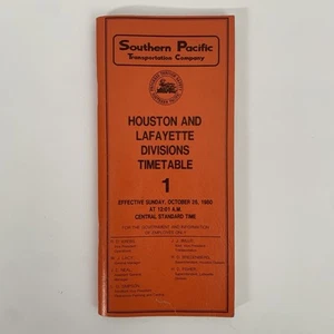 1980 Southern Pacific Transportation Company Timetable 1 - Houston & Lafayette - Picture 1 of 16