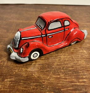 "Escultura artística vintage de papel maché coche jaguar cuba arte popular 8x3" - Imagen 1 de 9
