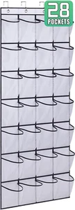 28 Large Mesh Pockets over the Door Shoe Rack, Hanging Shoe Organizer for Closet - Picture 1 of 7