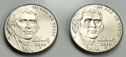 2010  P & D  Jefferson Nickel - BU Set Pulled From OBW Rolls Cover