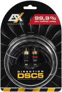 ESX DSC5 Cinch Audio Stereokabel 5 Meter aus 99,9% OFC Kupfer 500cm +Remote - Bild 1 von 2