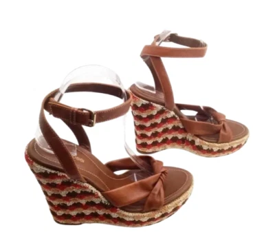 Cuñas de plataforma de cuero y ganchillo Sergio Rossi 10 Foto 1 de 4