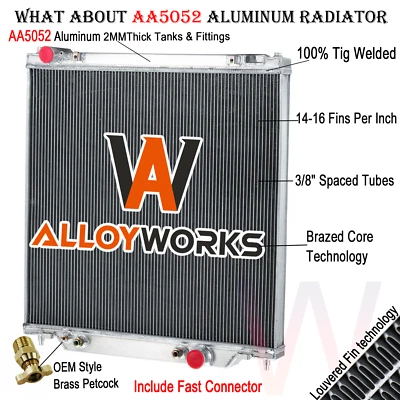 2887 Aluminum 4 Row Radiator For 05-07 Ford F250 F350 F450 6.0L 6.8L Super Duty Foto 1 de 4