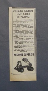 PUB PUBLICITE ANCIENNE ADVERT CLIPPING 031017 PATINS A ROULETTES MIDONN SUPER 58 - Imagen 1 de 1