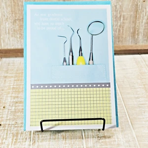 Hallmark Graduation Greeting Card 6x8 Dental School Blue Yellow - Picture 1 of 11