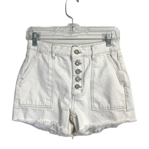 Free People Womens Size 25 Jean Shorts Cut Off Button Fly - Picture 1 of 6