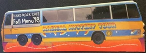 Hard Rock Cafe 1998 Fall Menu Beatles MAGICAL MYSTERY TOUR BUS 16" x 5" Paper - Picture 1 of 3