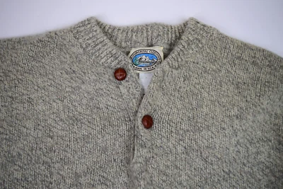 Suéter Henley Vintage Roupas Ambientais Tamanho G/XL Mistura de Lã Grosso Médio - Imagem 1 de 4