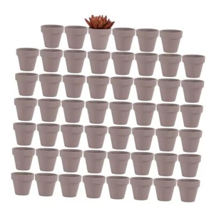 2 inch Grey Small Terracotta Pots with Drainage Holes,Mini Clay Ceramic Gray - Picture 1 of 7