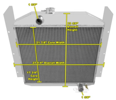 3 Row RS Champion Radiator for 1949 1950 1951 1952 Studebaker Pickup Foto 1 de 4